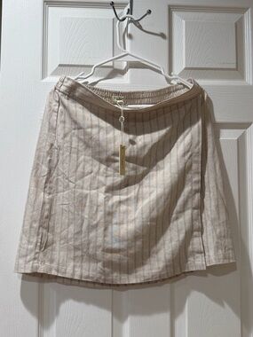 Vigoss Beige Pinstripe A-Line Skirt